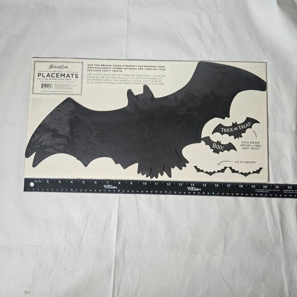 Hester & Cork Chalkboard Paper Bats Placemats Set of 12 Halloween Decoration - Picture 6 of 8
